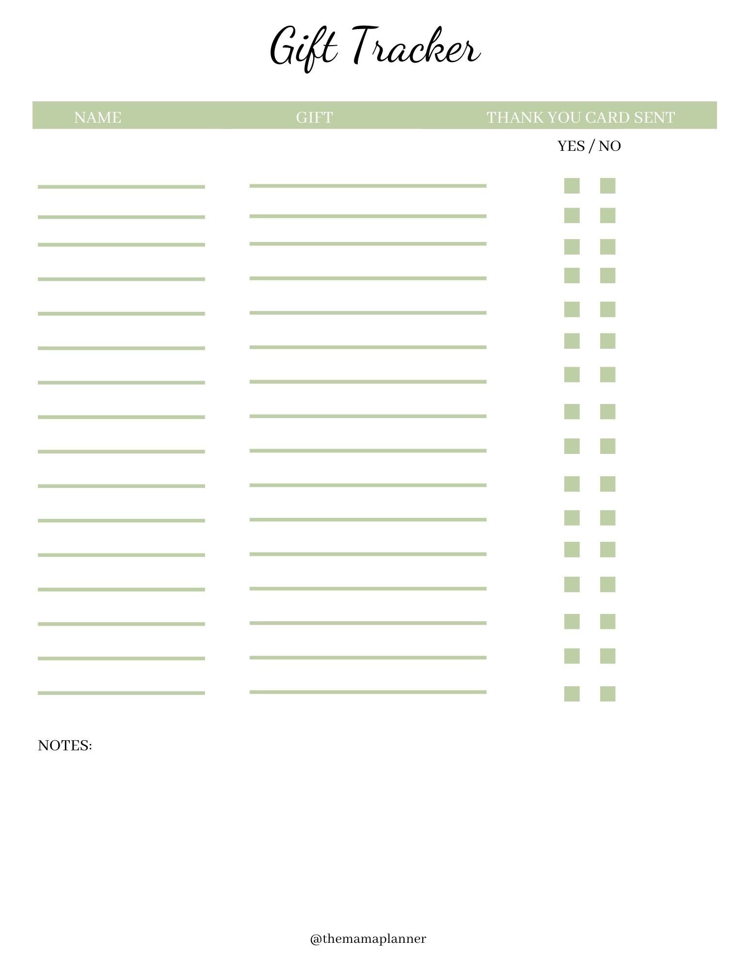Free Printable and Editable Baby Registry Checklist