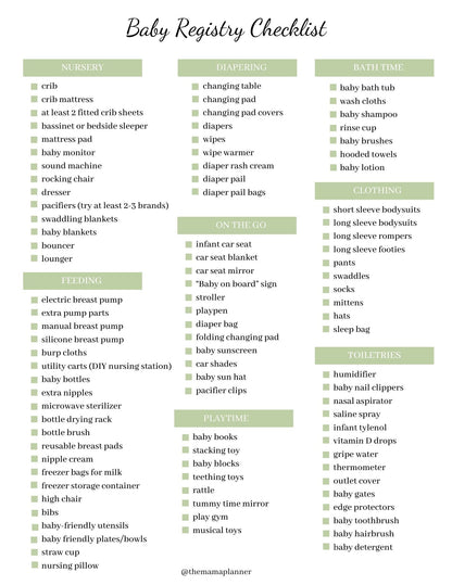 Baby Registry Checklist NINO & VIV 