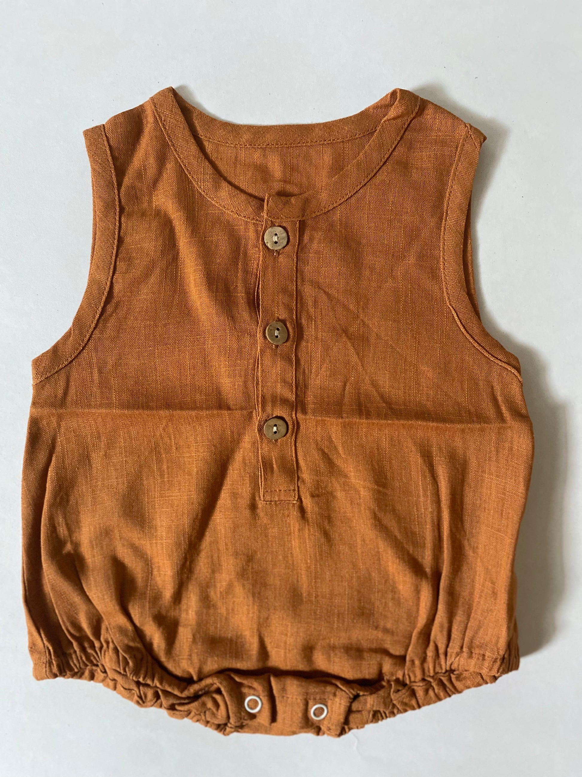 Linen Romper - Rust NINO & VIV 