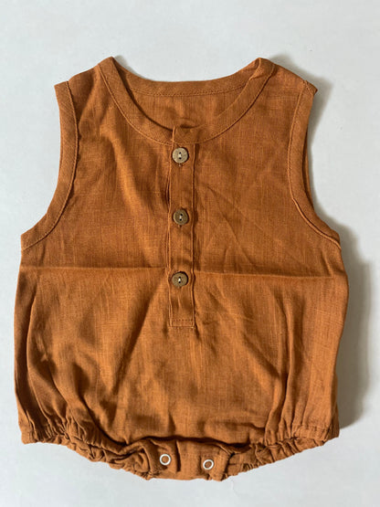 Linen Romper - Rust NINO & VIV 