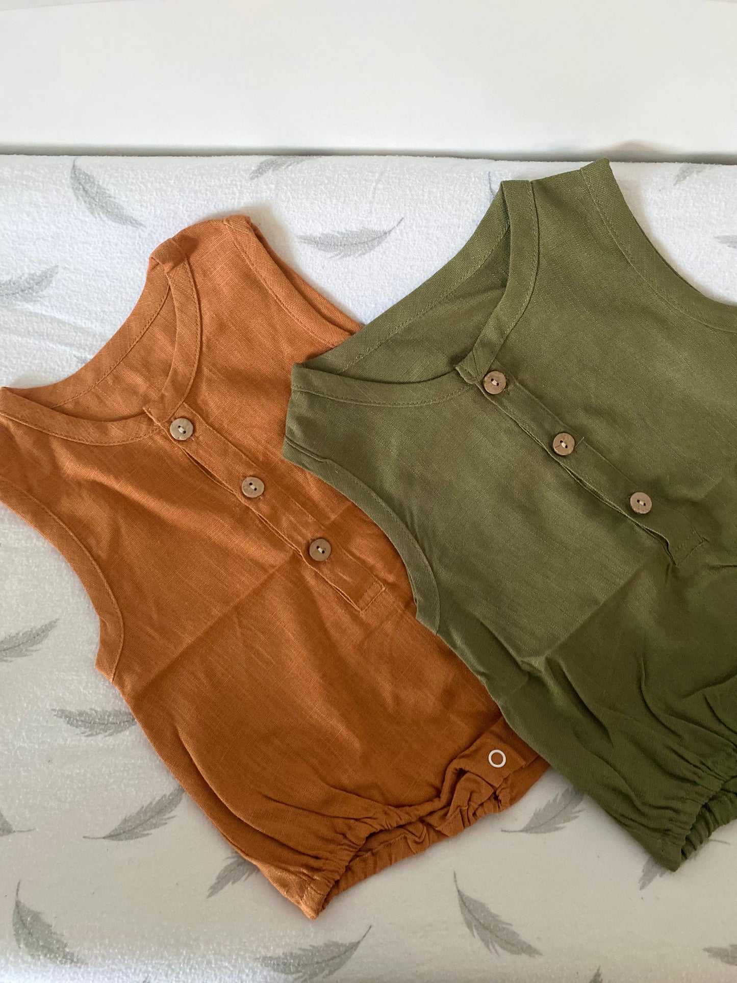 Linen Romper - Rust NINO & VIV 