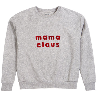 Mama Claus on Heather Grey Fleece Women's Sweatshirt NINO & VIV 