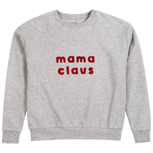 Mama Claus on Heather Grey Fleece Women's Sweatshirt NINO & VIV 