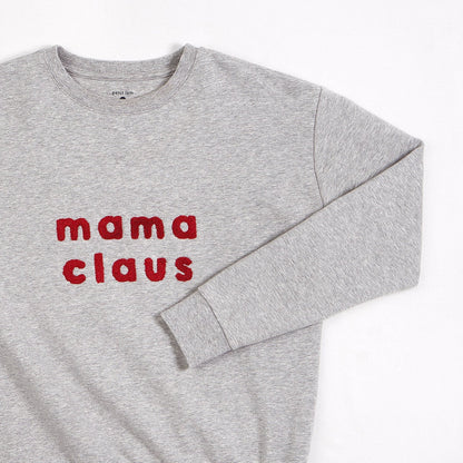 Mama Claus on Heather Grey Fleece Women's Sweatshirt NINO & VIV 