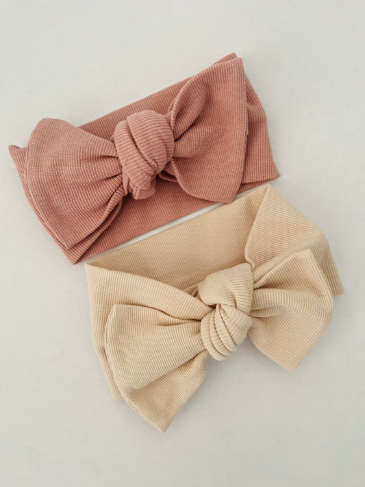 Organic Cotton Top Knot Headband - Rose NINO & VIV 