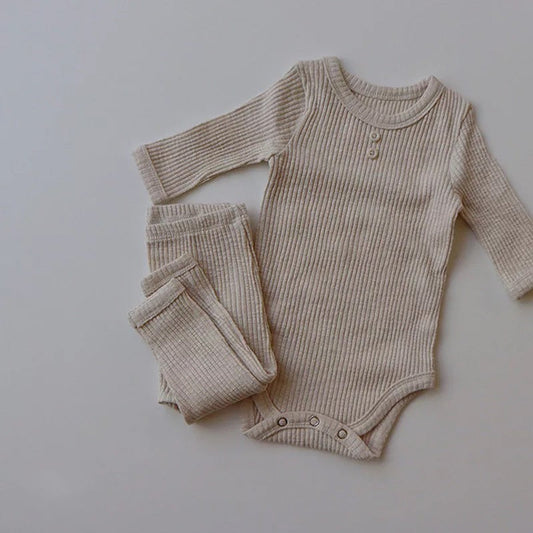 Organic Ribbed Cotton Set  - Oat NINO & VIV 