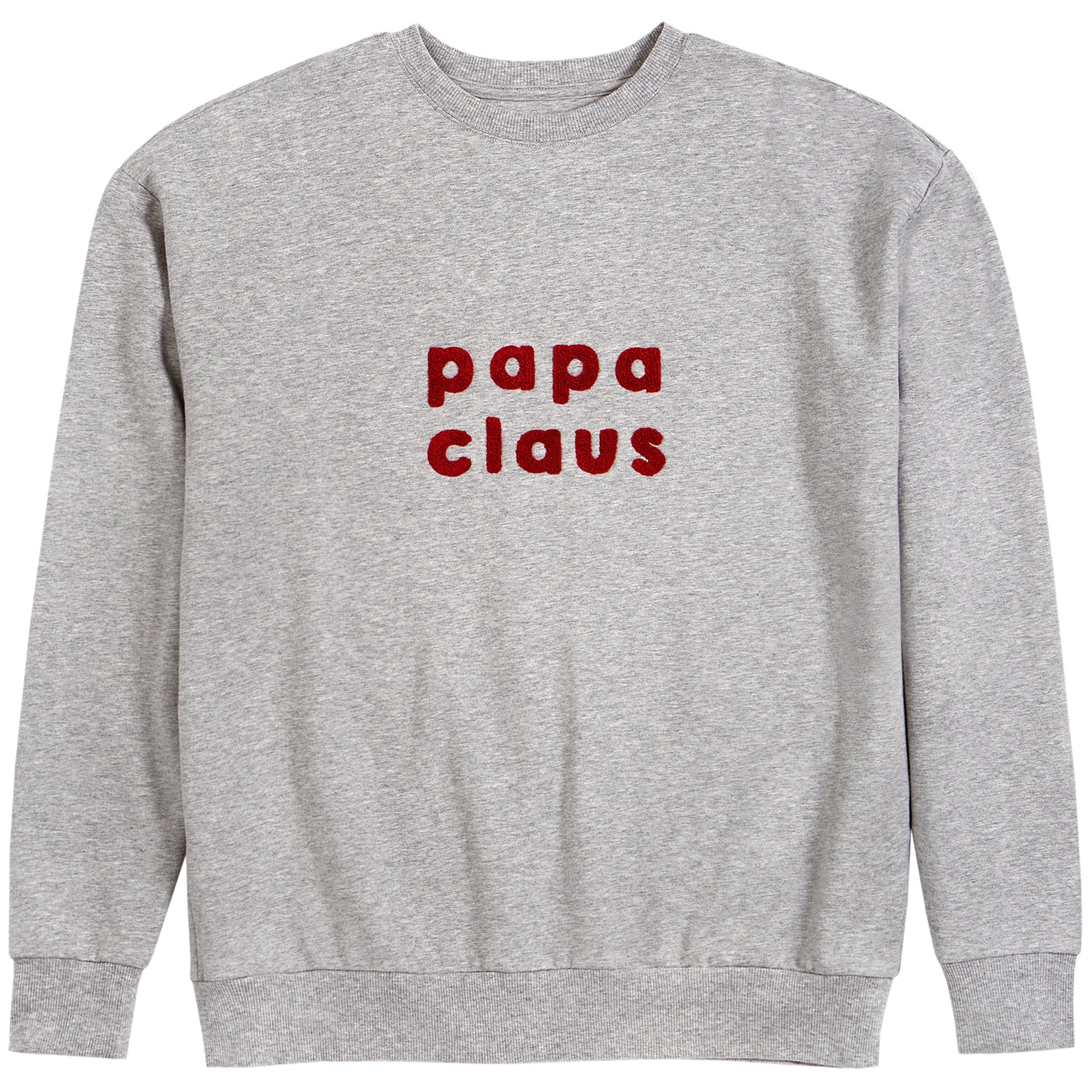 Papa Claus on Heather Grey Fleece Men's Sweatshirt NINO & VIV 