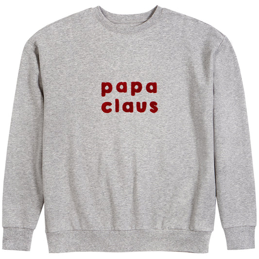 Papa Claus on Heather Grey Fleece Men's Sweatshirt NINO & VIV 