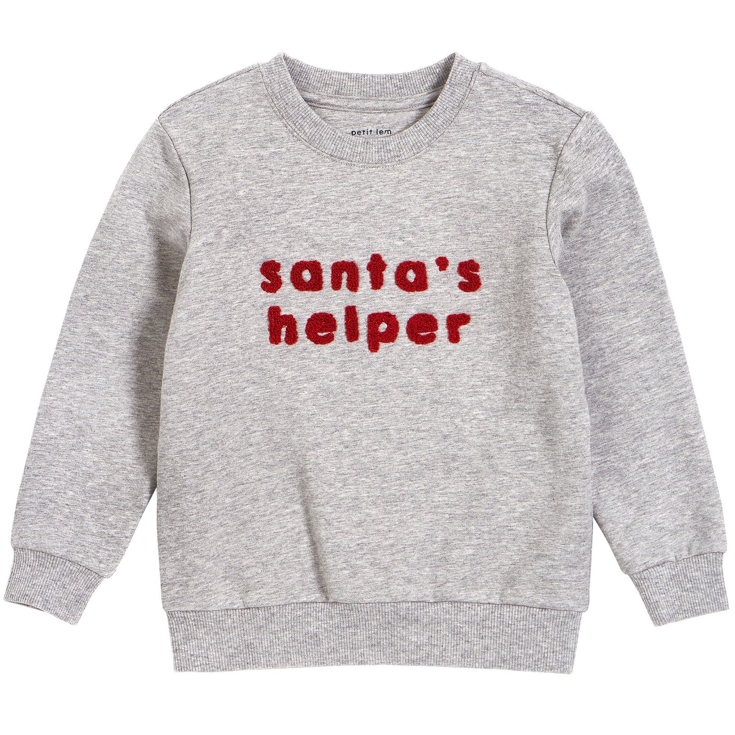 Santa's Helper on Heather Grey Fleece Sweatshirt NINO & VIV 