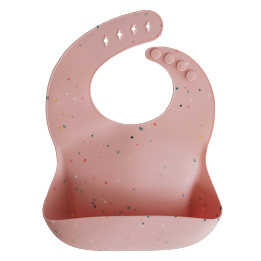 Silicone Baby Bib (Powder Pink Confetti) NINO & VIV 